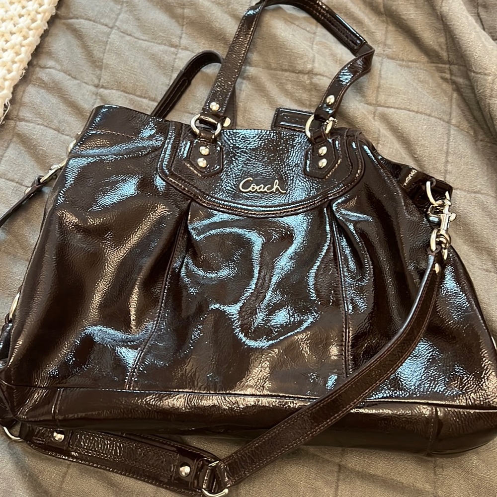 Brown Patton, leather coach bag